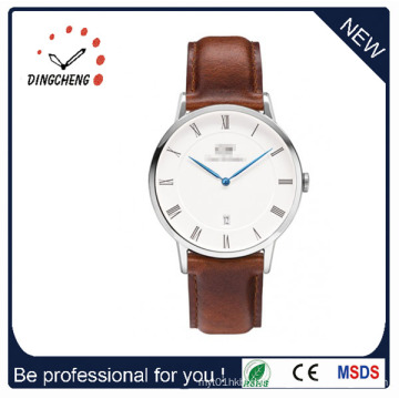 Men′s Classic Business Watch with Brown Leather Strap